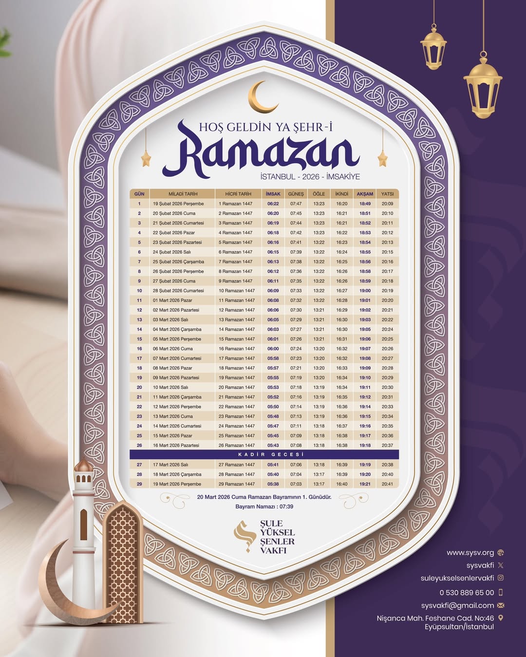 2026 Yılı - Ramazan Ayı Etkinlikleri