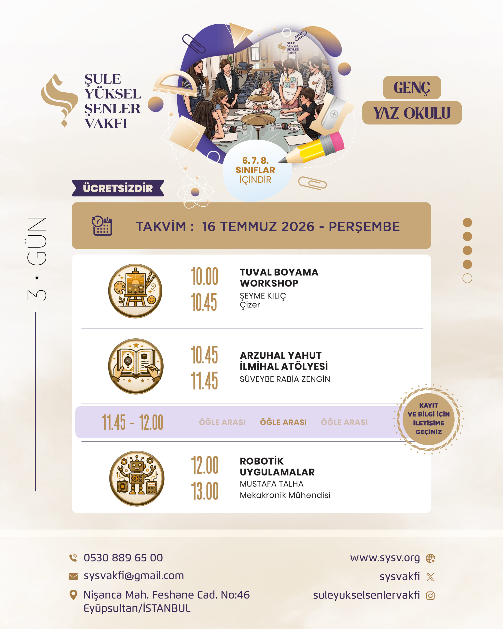 Şule Yüksel Şenler Vakfı Genç Yaz Okulu - 2026